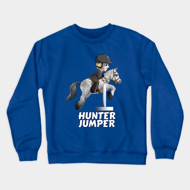 Cute Little Hunter Jumper Rider Crewneck Sweatshirt by lizstaley